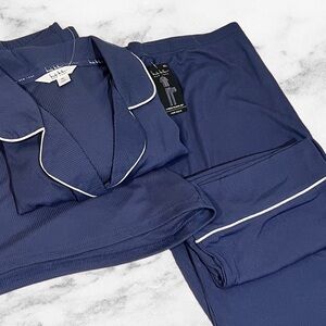 Blue Pajama Set with White Trim